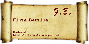 Finta Bettina névjegykártya